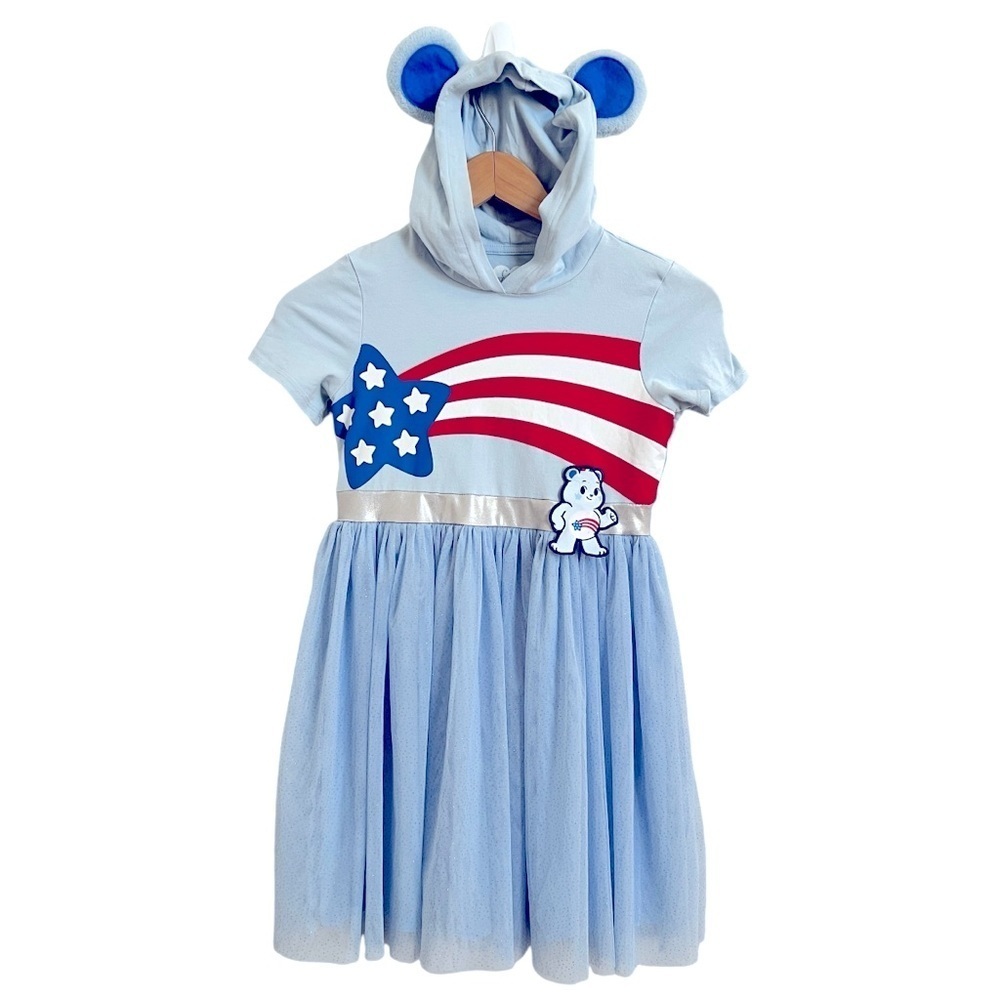 Care Bears Blue tulle Patriotic dress L 10-12